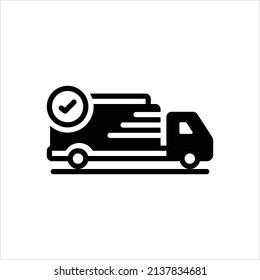 Vector black icon for shipped