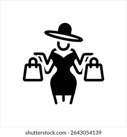 Vector black icon for shopping