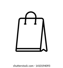 Vector black icon for shopping bag