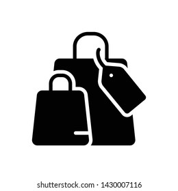 Vector black icon for shopping bag