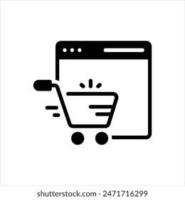 Vector negro icono para comprar en línea