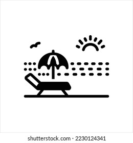 Vector black icon for shore