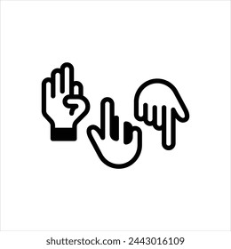 Vector black icon for sign language