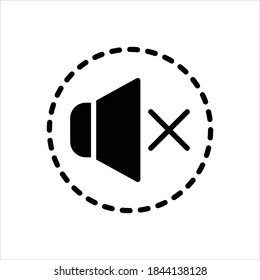 Vector black icon for silence