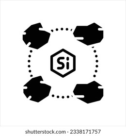 Vector black icon for silicon