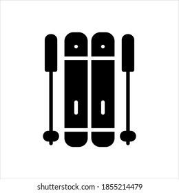 Vector black icon for ski