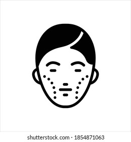 Vektorschwarzes Symbol für die Haut