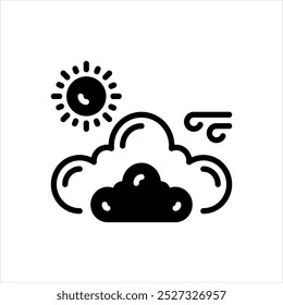 Vector black icon for sky
