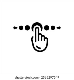 Vector black icon for slide gesture