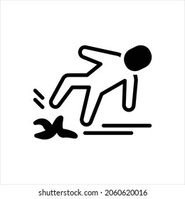 Icono negro del vector para el deslizamiento