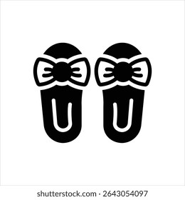 Vector black icon for slippers
