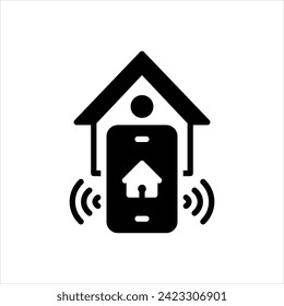 Vector black icon for smart home