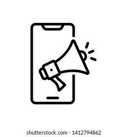 Vector black icon for smartphone ad