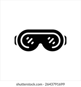 Vector black icon for snow goggle
