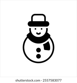 Vector black icon for snowman