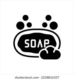 Vector black icon for soap