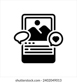 Vector black icon for social network