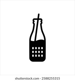Vector black icon for soda