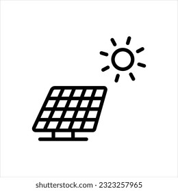 Vector black icon for solar energy