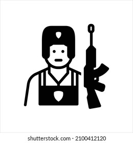 Vector black icon for soldiers