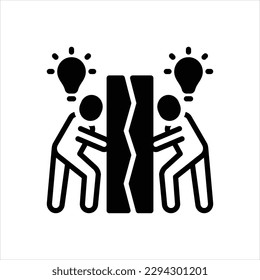 Vector black icon for solving