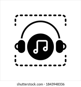 Vector black icon for song