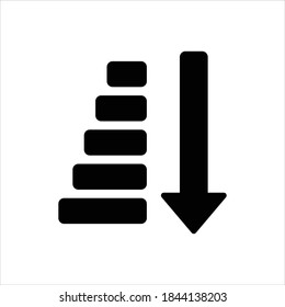 Vector black icon for sort