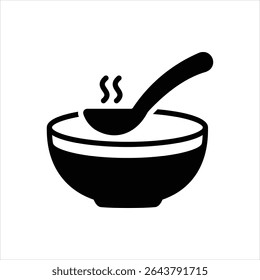 Vector black icon for soup