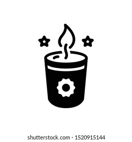 Vector black icon for soy candle