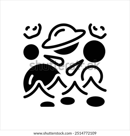 Vector black icon for space conquest