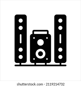 Icono negro vector para altavoces