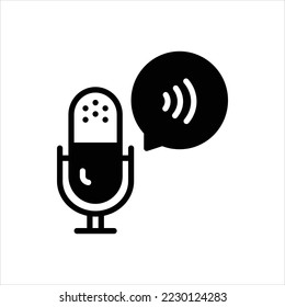 Vector black icon for speaking
