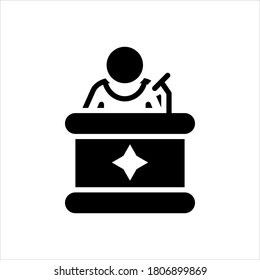 Vector black icon for spokesman