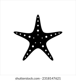 Vector black icon for star fish