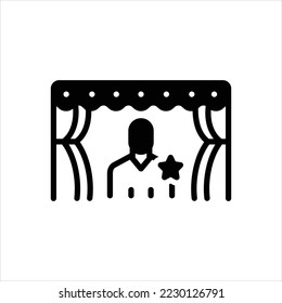 Vector black icon for starring