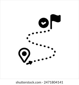 Vector black icon for start finish