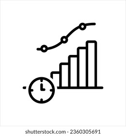 Vector black icon for stats
