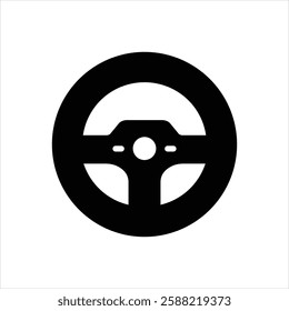 Vector black icon for steering wheel