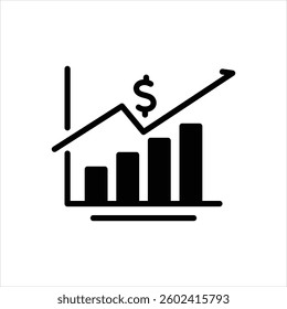 Vector black icon for stocks