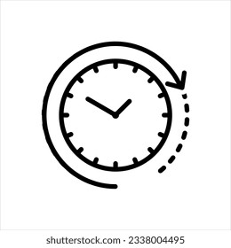 Vector black icon for stop watch