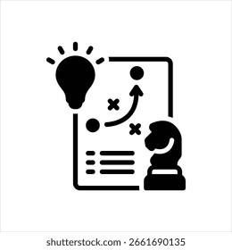 Icono negro del Vector para la planificación estratégica