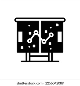 Icono negro vector para la estrategia