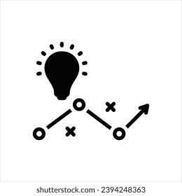 Icono negro vector para la estrategia