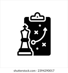 Icono negro vector para la estrategia