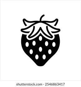 Ícone preto vetorial para morango