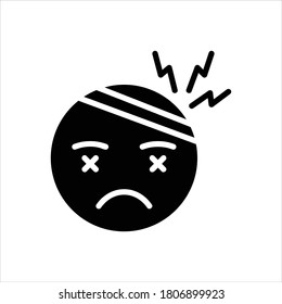Vector black icon for stress