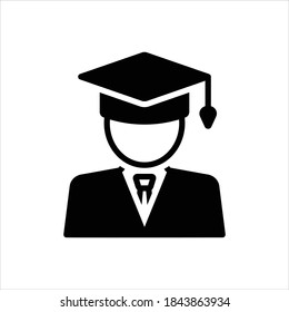 Vector black icon for student