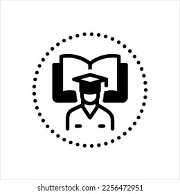 Icono negro vector para estudiante
