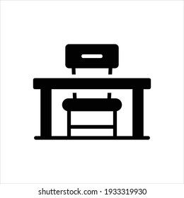 Vector black icon for student desk