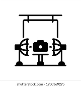Vector black icon for studio